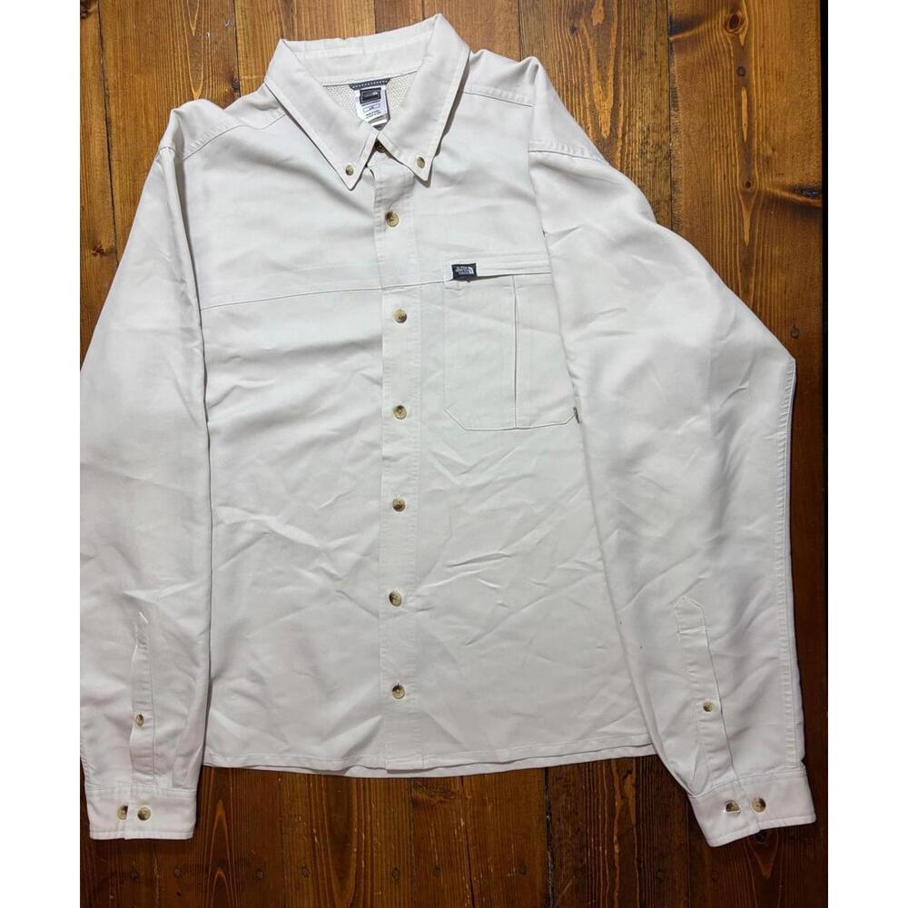 The North Face Shirt Mens Large Tan Modal Blend Button Down Casual